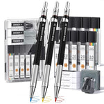 FourCandies_25PCS_Art_Mechanical_Pencil_Set_with_Case,_3PCS_Metal_Artist_Lead_Pencil_0.5,_0.7,_0.9_mm_&_3PCS_2mm_Lead_Holder(HB_2H_2B_4B_Color)_with_432PCS_Graphite_Lead_Refills_for_Drawing_Sketching