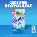 Mentos_Pure_Fresh_Sugar-Free_Chewing_Gum_with_Xylitol,_Mint,_in_a_recyclable_90%_Paperboard_Bottle,_80_Piece_(Pack_of_1)