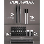 Four_Candies_Metal_Mechanical_Pencils_0.5mm,_2PCS_Mechanical_Pencils_0.5_with_Dual_Spring,_8_Tubes_HB_Lead_Refills,_2PCS_4B_Erasers_and_18PCS_Eraser_Refills,_Mechanical_Pencil_Set_for_Writing_Drawing