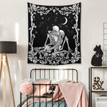 Wonrizon_The_Kissing_Lovers_Skull_Tapestry,Black_and_White_Romantic_Constellation_Skeleton_Tapestries_Wall_Hanging_decor_for_Living_Room_Bedroom_(30”x_40”)