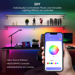 SEZO_WS2812B_ECO_LED_Strip_Light_3.3FT/16.4FT_-_60LEDs/100LEDs/144LEDs/150LEDs/300LEDs_300Pixels_Individually_Addressable_Programmable_5050SMD_Digital_RGB_Alloy_Wires_Flexible_Dream_Color_IP30_Non-Waterproof_PCB_Black_DC5V