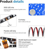 ALITOVE_16.4ft_5050_Blue_LED_Flexible_Strip_Ribbon_Light_Black_PCB_DC_12V_5M_300_LEDs_Waterproof_IP65_for_Home_Garden_Commercial_Area_Lighting,_Without_Power_Supply