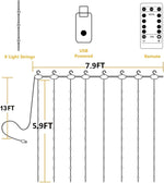 YEOLEH_String_Lights_Curtain,USB_Powered_Fairy_Lights_for_Bedroom_Wall_Party,8_Modes_&_IP64_Waterproof_Ideal_for_Outdoor_Wedding_Decor_