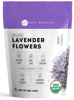 Kate_Naturals_Dried_Lavender_Flowers_for_Tea,_Syrup,_Lemonade,_Soap_Making._Edible_Culinary_Grade_Buds_(4oz,_Organic,_Food_Grade)