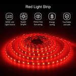 ALITOVE_16.4ft_5050_SMD_Red_LED_Flexible_Strip_Ribbon_Light_5M_300_LEDs_Waterproof_IP65_DC_12V_for_Home_Garden_Commercial_Area_Lighting,_Without_Power_Supply