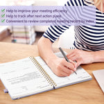 WEMATE_Simplified_Meeting_Notebook_for_Work_with_Action_Items_200_Pages,_Office_Supplies_for_Project_Planner,_PU_Leather_Hardcover_Meeting_Notes_Notebook_for_Work,_B5_(10