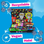 Brain_Blasterz_TREAT_Sour_Candy_Variety_Pack,_Vegan_Candy,_Chew_Bar,_Halal_Gift_Box_w/_15_pcs_(13oz),_Unique_Lollipop,_Powder,_Taffy,_Halloween