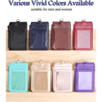 Teskyer_Badge_Holder_with_Zip_Pocket,_Multiple_Card_Slots_Leather_ID_Card_Holder_with_Nylon_Lanyard_for_Cruise_Ship_Cards,_Office_School_ID,_Work_Name_Cards,_Driver's_License