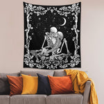 Wonrizon_The_Kissing_Lovers_Skull_Tapestry,Black_and_White_Romantic_Constellation_Skeleton_Tapestries_Wall_Hanging_decor_for_Living_Room_Bedroom_(30”x_40”)