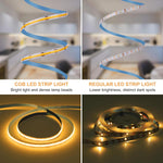 OMIKA_COB_LED_Strip_Lights,_6.56FT_Warm_White/Cool_White/Natural_White/Red/Green/Pink/Blue_Battery_Powered_640LED_LED_Strip_Lights_with_Remote_Control_Timer_Dimmable_Flexible_Cuttable_Tape_Lights_for_Cabinet_Shelves_Bedroom