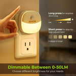 AUVON_Plug_in_Night_Light_with_Motion_Sensor_and_Dusk_to_Dawn_Sensor,_Mini_Warm_White/Cool_White_LED_Nightlight_with_1-50_lm_Adjustable_Brightness_for_Bathroom,_Hallway,_Stairs,_Bedroom,_Kitchen,_4_Packs