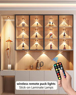 Puck_lights_with_remote,_2000mAh_rechargeable_cabinet_light,_Under_Cabinet_Lighting_Wireless,_Display_Cabinet,_Dimmable_Magnetic_Stick-On_Shelf_,_push_lights_battery_operated,(Wood_Color/Black,_3_Pcs)