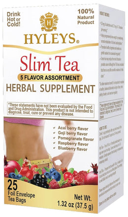 Hyleys_Slim_Tea_5_Flavor_Assortment_-_Weight_Loss_Herbal_Supplement_Cleanse_and_Detox_-_25_Tea_Bags_(1_Pack)