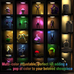 ILYXY_LED_Puck_Lights_with_Remote,_3_Pack/6_Pack_Under_Cabinet_Lighting,_Battery_Operated_Push_Light,_Dimmable_&_Color_Changing_Tap_Lights,_Stick-On,_Black/White