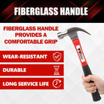 YIYITOOLS_Claw_Hammer_With_fiberglass_Handle_–_16-oz,_Red_and_Black_(YY-1-003)