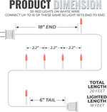 612_Vermont_50_Red_Christmas_Lights_on_a_White_Wire_String,_UL_Approved,_Indoor_and_Outdoor_Use,_9_Foot_of_Lighted_Length,_11_Foot_of_Total_Length