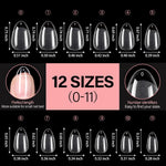AILLSA_Short_Almond_Nail_Tips_Soft_Gel_Pre-Shaped_Acrylic_Nail_Tips_Half_Matte_Full_Cover_Nail_Tips_Clear_Gelly_Press_on_Flase_Nail_Tips_for_Extension_Nail_Manicure_Home_DIY_216PCS_12Sizes
