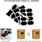 Vtopmart_Large_Food_Storage_Containers_5.2L_/_176oz,_4_Pieces_BPA_Free_Plastic_Airtight_Canisters_for_Flour,_Sugar,_Baking_Supplies,_Rice_with_Lids,_4_Measuring_Cups_and_24_Labels,_Black_Kitchen_Set_Utensils