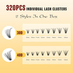 QUEWEL_DIY_Lash_Extension_Kit,_320_Pcs_Lash_Clusters_Kit_with_Lash_Bond_and_Seal_Cluster_Lashes_Glue_Remover_Eyelash_Clusters_Applicator_Tool_for_Natural_Look_DIY_At_Home(ZS-30D+40D-kit)_Makeup_Eyelashes_Extensions_Eyelash_Extension_Cosmetic