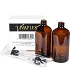 Vivaplex,_2,_Large,_16_oz,_Empty,_Amber_Glass_Bottles_with_Black_Lotion_Pumps