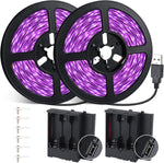 16.4FT/32.8FT_Black_Light/Warm_White/Day_light_Strip_with_USB_Plug_+_Battery_Box,_Adhesive_LEDs_Blacklight_Fixture,_Battery_&_USB_Operated_for_Glow_Neon_Party_Birthday_Glass_Cabinet_Fluorescent_Poster_Fishing_Boat