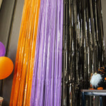 LOLStar_3_Pack_Orange_Purple_Black_Photo_Booth_Props,3.3_X_6.6_ft_Halloween_Foil_Fringe_Curtains,Halloween_Party_Photo_Backdrop_Streamer_Backdrop_for_Birthday_Anniversary_Halloween_Party_Decoration