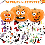 BainGsek_26_Pack_Halloween_Decoration_Stickers,_56_Fun_and_Classic_Pumpkin_Face_Stickers,_Pumpkin_Painting_Craft_Kit,_Halloween_Party_Gift_to_Kids_Decorations_to_Make_Jack_O_Lantern_Face_Decal