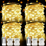 4_Pack_100_LED_Fairy_Lights_Battery_Operated_with_Remote,_33FT_Waterproof_Twinkle_Lights_with_Timer_&_8_Modes,_Fairy_String_Light_Outdoor_Indoor_for_Bedroom_Classroom_DIY_Christmas_Decor_(Warm_White)