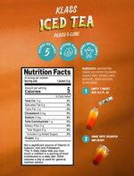 Klass_Iced_Tea_Drink_Mix_-_Sugar_Free_Variety_Pack_-_Peach_&_Lime_Black_Tea_On-The-Go!_(44_Count_Powder_Stick_Packs)_5_Calories_Per_Packet
