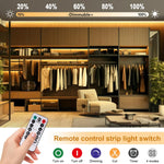 OMIKA_COB_LED_Strip_Lights,_6.56FT_Warm_White/Cool_White/Natural_White/Red/Green/Pink/Blue_Battery_Powered_640LED_LED_Strip_Lights_with_Remote_Control_Timer_Dimmable_Flexible_Cuttable_Tape_Lights_for_Cabinet_Shelves_Bedroom