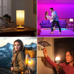 Rechargeable_Battery_Operated_A19_Light_Bulb_with_Remote_Control,_Dimmable_Detachable_LED_Bulb_with_15_Colors_Selectable_&_3_Timer,_Wireless_Puck_Light_Bulb_for_Wall_Sconce,_Non-Hardwired