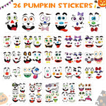 BainGsek_26_Pack_Halloween_Decoration_Stickers,_56_Fun_and_Classic_Pumpkin_Face_Stickers,_Pumpkin_Painting_Craft_Kit,_Halloween_Party_Gift_to_Kids_Decorations_to_Make_Jack_O_Lantern_Face_Decal