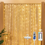 Brightown_300_LED_Fairy_Curtain_Lights,_Warm_White/Purple/White/Pink__Curtain_String_Lights,_USB_Plug_in_8_Lighting_Modes_Christmas_Decoration,_Hanging_Lights_with_Remote_for_Bedroom_Indoor_Weddings_Dorm