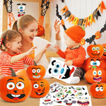 BainGsek_26_Pack_Halloween_Decoration_Stickers,_56_Fun_and_Classic_Pumpkin_Face_Stickers,_Pumpkin_Painting_Craft_Kit,_Halloween_Party_Gift_to_Kids_Decorations_to_Make_Jack_O_Lantern_Face_Decal