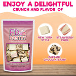 Freeze_Dried_Cheesecake_New_York_Style,_Caramel_Chocolate_Chip_and_Strawberry_Swirl_Crunchy_Treat_Resealable_Bag_4.1_oz_Cheese_Cake