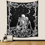 Wonrizon_The_Kissing_Lovers_Skull_Tapestry,Black_and_White_Romantic_Constellation_Skeleton_Tapestries_Wall_Hanging_decor_for_Living_Room_Bedroom_(30”x_40”)