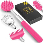 TUKUOS_Telescoping_Back_Scratcher_with_4_Detachable_Heads_-_Stocking_Stuffers_&_Christmas_Gifts_for_Men/Women,_White_Elephant_Gift_for_Adults