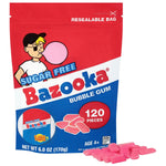 Bazooka_Bubble_Gum_Sugar-Free_Chewing_Gum_Pellets,_Bulk_Gum_in_Resealable_Bag,_120_Ct_in_Original_Pink_Flavor,_Sugar_Free_Bulk,_Baseball_Party_Favors,_Nostalgic_90s_Candy