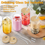 4PCS_Glass_Cups_with_Bamboo_Lids_and_Straws,_16OZ_Ice_Coffee_Cup,_Drinking_Cup_set_with_Wooden_Lids,_Home_Essential_Glass_Tumblers_for_Beer,_Cocktail,_Tea_and_Latte_Clear