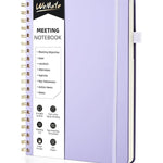 WEMATE_Simplified_Meeting_Notebook_for_Work_with_Action_Items_200_Pages,_Office_Supplies_for_Project_Planner,_PU_Leather_Hardcover_Meeting_Notes_Notebook_for_Work,_B5_(10