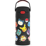 THERMOS_FUNTAINER_Water_Bottle_with_Straw_-_12_Ounce,_Pokemon_-_Kids_Stainless_Steel_Vacuum_Insulated_Water_Bottle_with_Lid_Drinkware_Flasks_Bottled_Tumbler_Portable_Mug_Lightweight_Metal_Button_Insulation_Reusable