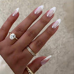 French_Tip_Press_on_Fake_Nails_Press_ons_with_Designs_Chrome_False_Nails_Long_Glossy_Full_Cover_Glue_on_Nails_Cute_Acrylic_Stick_on_Nails_for_Women_Nails_Manicure_Decoration_24Pcs