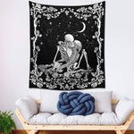 Wonrizon_The_Kissing_Lovers_Skull_Tapestry,Black_and_White_Romantic_Constellation_Skeleton_Tapestries_Wall_Hanging_decor_for_Living_Room_Bedroom_(30”x_40”)