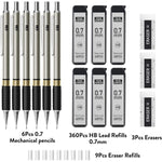 Four_Candies_Metal_Mechanical_Pencil_Set_-__Art_Mechanical_Pencils_&_360PCS_HB_Lead_Refills_&_3PCS_Erasers_&_9PCS_Eraser_Refills,_Drawing_Mechanical_Pencils_for_Writing,_Sketching/With_Case