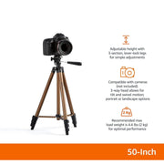 50-inch_Lightweight_Camera_Mount_Tripod_Stand_With_Bag,_Black/Brown