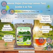 Guanabana_Hojas_(Soursop_Leaves_Tea)_–_Jumbo_4_oz_100%_Natural,_Vegan,_Non-GMO,_Wildcrafted_&_Authentic_Caffeine-Free_Herbal_Tea_Makes_30+_Cups_Beverage