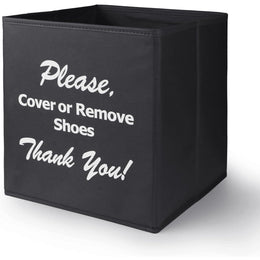 Opret_Large_Shoe_Cover_Box_Black,_Real_Estate_Agent_Supplies,_Disposable_Shoe_Cover_Dispenser_Box_for_Open_House,_Please_Cover_or_Remove_Shoes,_Foldable_Storage_Bin_for_Shoe_Bootie