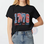 1776 Land of the Free T-Shirt Sweatshirt Hoodie Patriotic American History Apparel for Independence Day