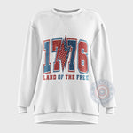 1776 Land of the Free T-Shirt Sweatshirt Hoodie Patriotic American History Apparel for Independence Day