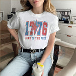1776 Land of the Free T-Shirt Sweatshirt Hoodie Patriotic American History Apparel for Independence Day
